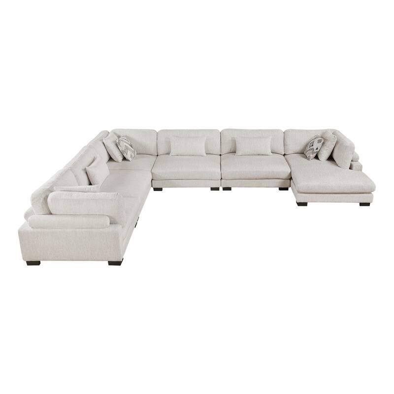 Abbeville Microfiber 6-Piece Modular Sectional with Chaise