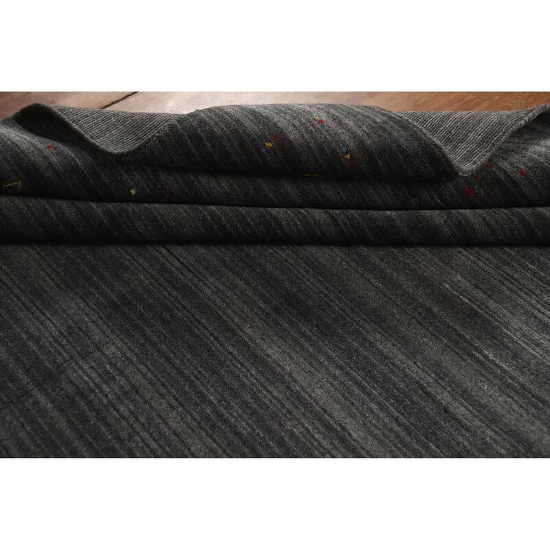 Hand Knotted Oriental 100% Wool Carpet Tribal Tribal Greys & Charcoal Gabbeh Area Rug - 10' 0'' X 8' 0''