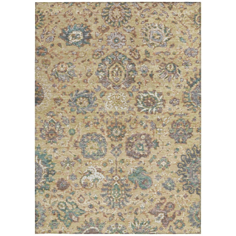 HomeRoots Floral Traditional Rectangle Outdoor Rug