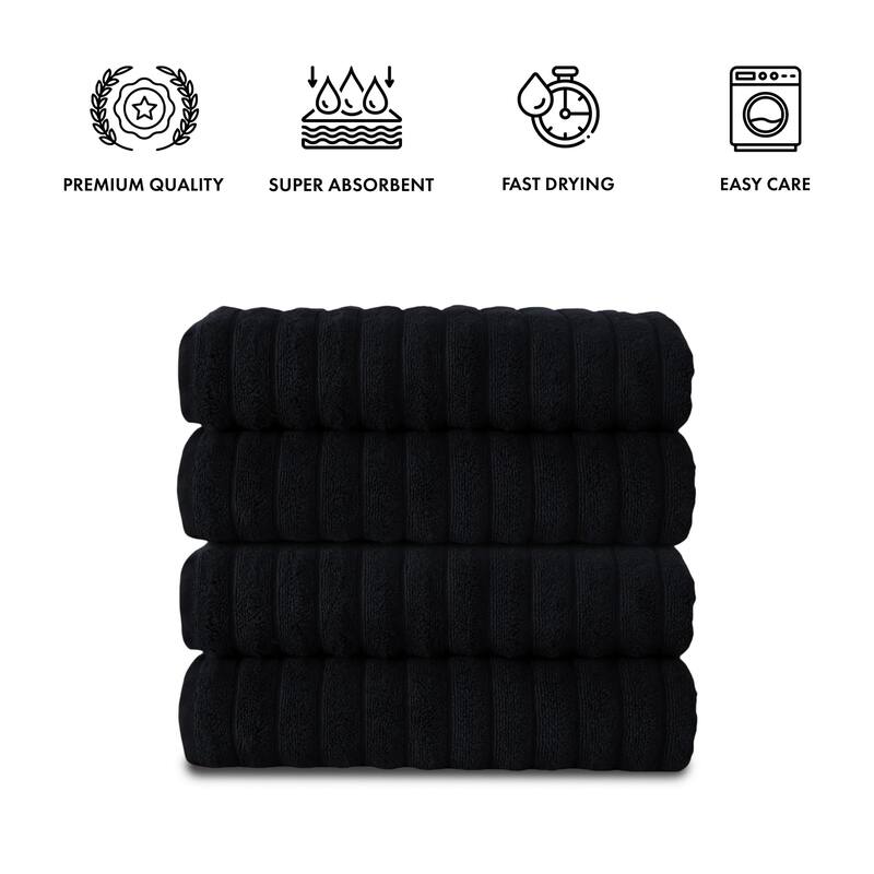 Brampton Turkish Cotton 4 Piece Bath Towels Set Heavyweight 27x54"