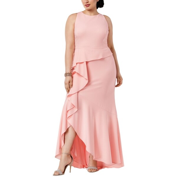 adrianna papell cascade ruffle evening dress