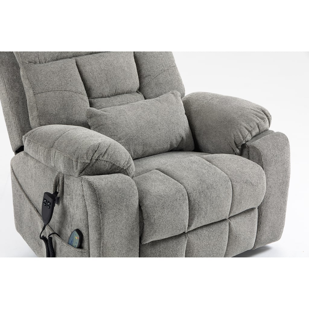 Dual OKIN Motor Power Lift Recliner Chair, Electric Sofa with Heat & Massage, Heavy-Duty Recliner Chair with 2 Cup Holders