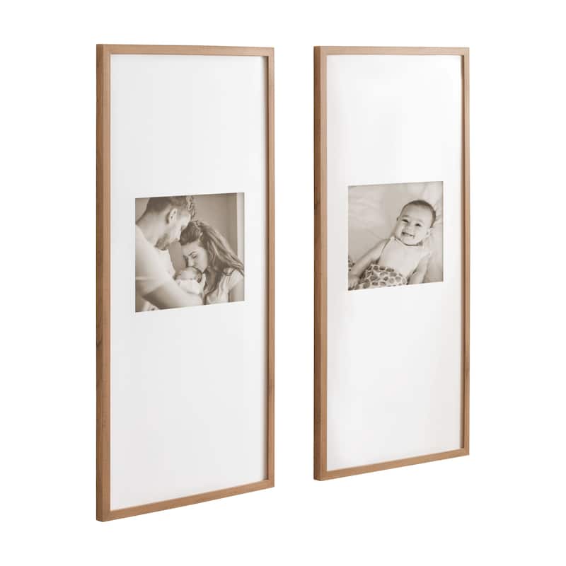 Kate and Laurel Gallery Photo Frame Set - 14x30 matted to 8x10 - Brown