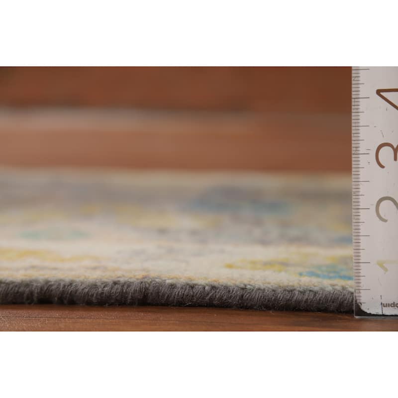 Gray Oushak Indian Foyer Rug Hand-Knotted Wool Carpet - 2'9"x 6'0"