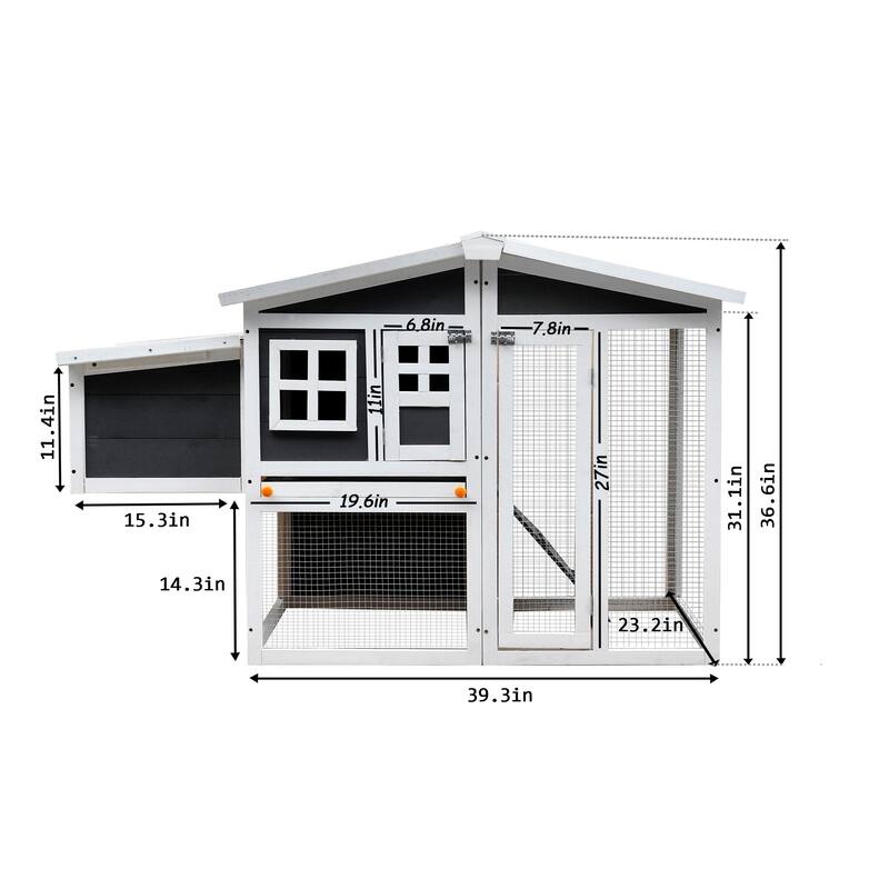 Wooden Chicken Coop Waterproof with Removable,Nesting Box