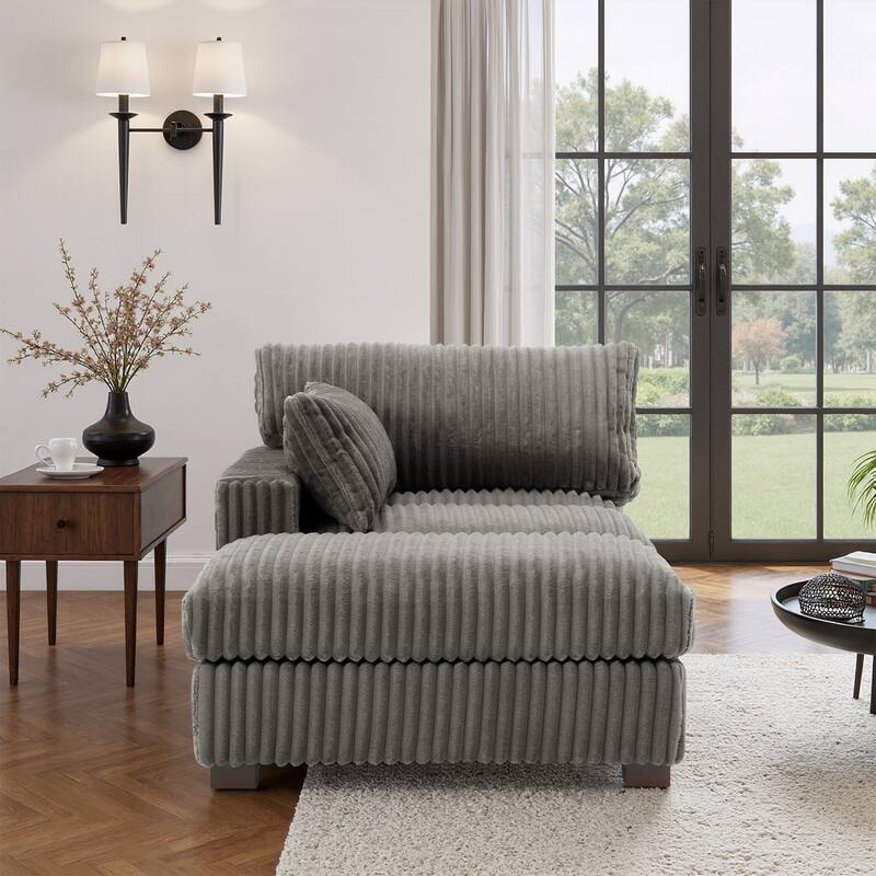 Plush Cloud Couch Modular Sectional Sofa with Ottoman