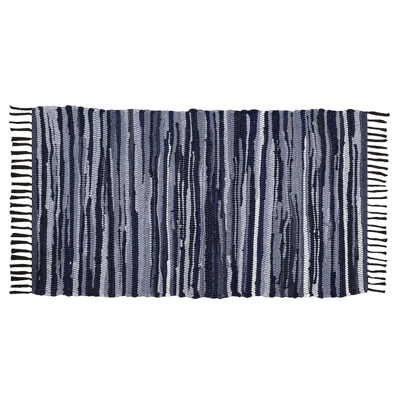 Chindi Rugs, Handmade Multipurpose Reversible Washable Colorful Cotton Rag Rug Runner 24''x36'' - Grey