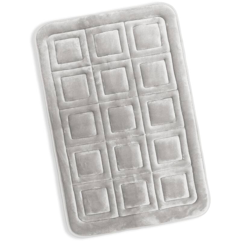 Clara Clark Ultra Soft Non Slip and Absorbent Bath Rug - Waffled Velvet Memory Foam Bath Mat