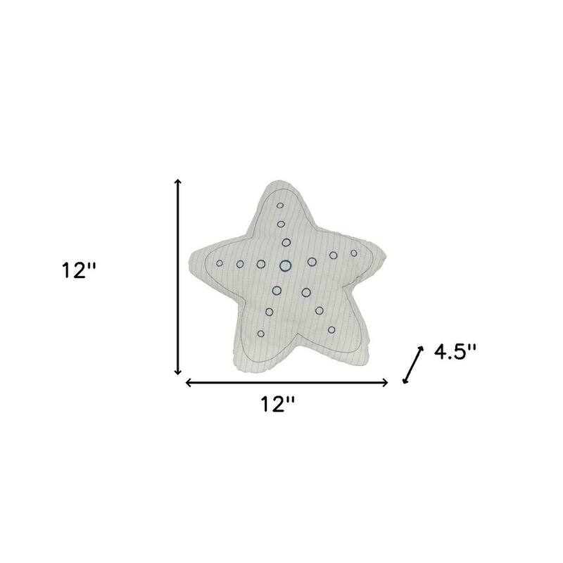 Set of Two 12" X 12" White Star Starfish Coastal Throw Pillow
