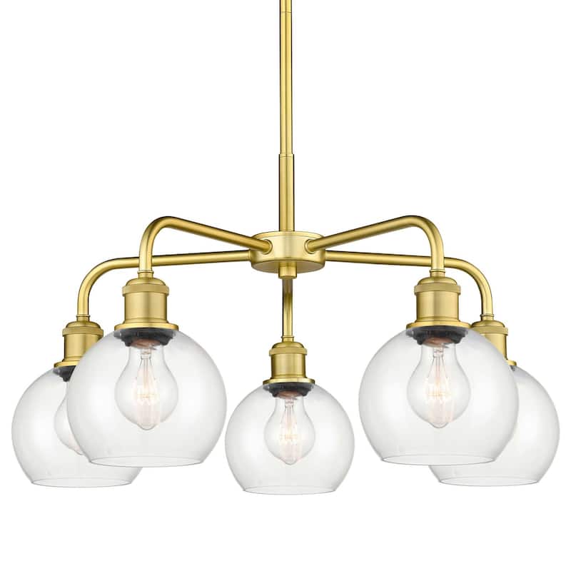Innovations Lighting 516-5CR-15-24 Athens Chandelier Athens 5 Light - Satin Gold / Clear