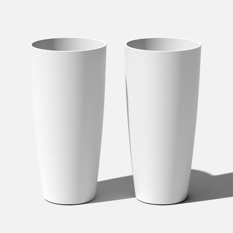 Veradek Mason Series Selena 28" Planter - 28 inch - 2 Pack - White