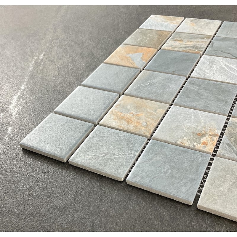 2 x 2 Grid Matte Porcelain Mosaic Wall & Floor Tile - 1 Case (15 Sheets)