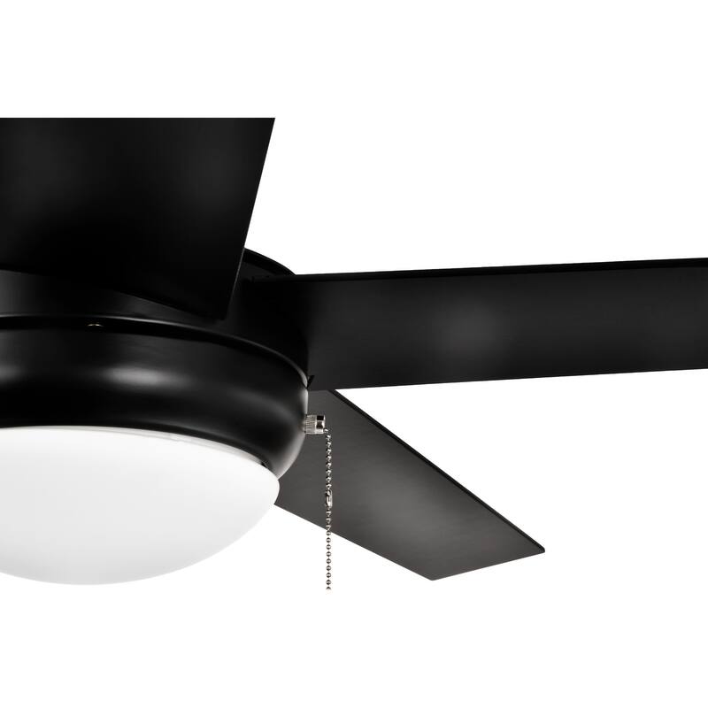 Matte Black/Brushed Nickel 52 in. Integrated LED Indoor 5-Blade Ceiling Fan with Pull Chain