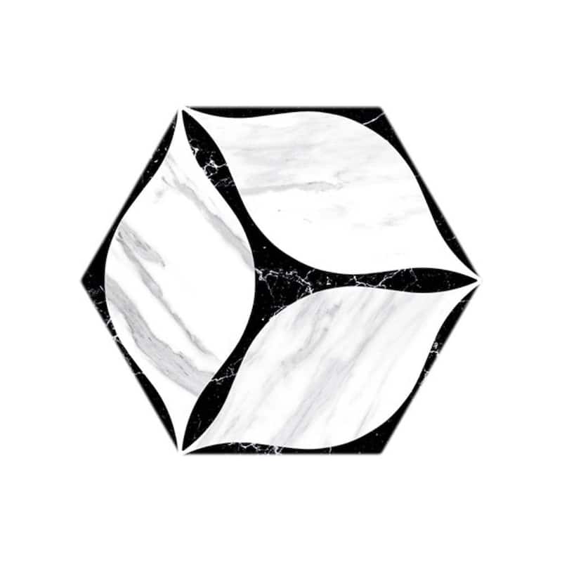 Capricho 8x9 Black Matte Hexagon Porcelain Tile - Floor, Wall, Backsplash