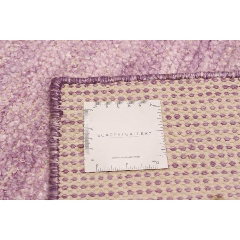 ECARPETGALLERY Hand-knotted Loreto Violet Silk Rug - 9'9 x 14'9