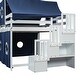 preview thumbnail 18 of 18, Impression Full Size Playhouse Inspired Bunk Bed with Slide Pink Tent and Tower, Sturdy Construction & Unique Design, Blue