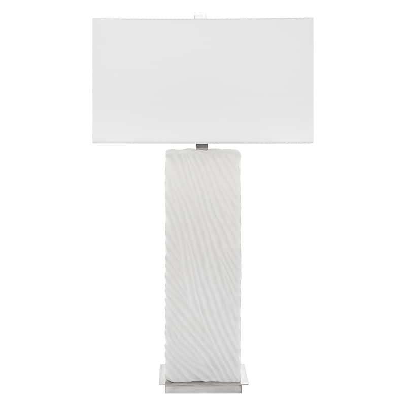 Uttermost Pillar White Marble Table Lamp