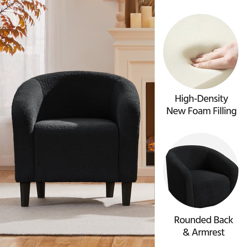 Yaheetech Club Chair Accent Barrel Chair Upholstered Arm Chair