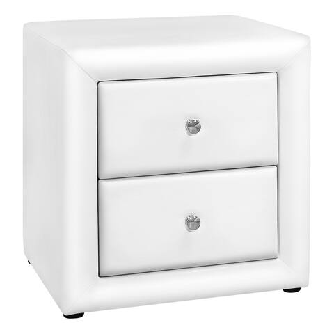 Bedroom Accent, Nightstand, End, Side, Lamp, Storage Drawer, Bedroom, Upholste Pu Leather Look, Transitional