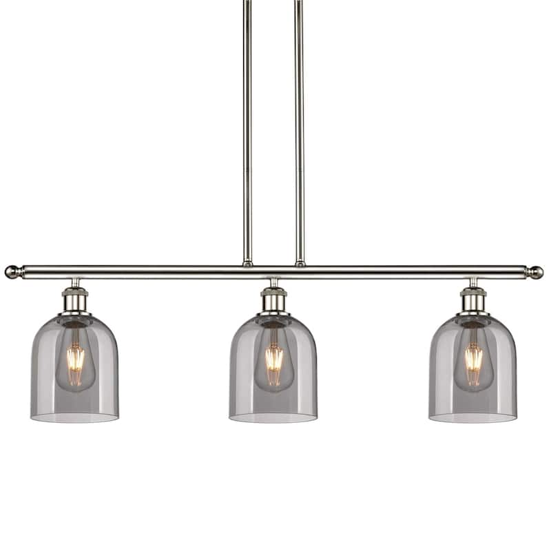Innovations Lighting 516-3I-10-36 Bella Pendant Bella 3 Light 36" Wide - Polished Nickel / Light Smoke