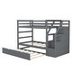 preview thumbnail 6 of 12, Twin-Over-Twin Bunk Bed with Twin Size Trundle and 3 Storage Stairs,Multifunctional Kids Bunk Bed,Gray