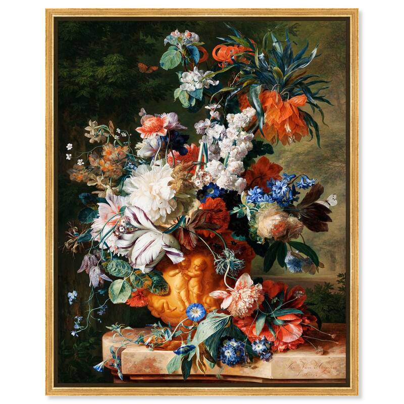 Bouquet of Flowers (1724) Canvas by Art Remedy - Gold - 24" x 30"