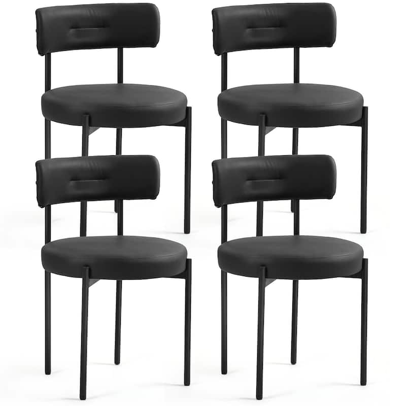 AVAWING Dining Chairs Mid-Century Modern Kitchen Chairs Set of 4 - Black