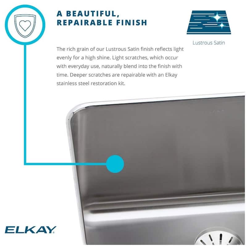 Elkay Lustertone 16-1/2" Undermount Single Basin Stainless Steel