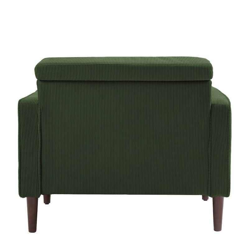 Modern Upholstered Accent Chairs, Corduroy Wide Armchairs For Living Room