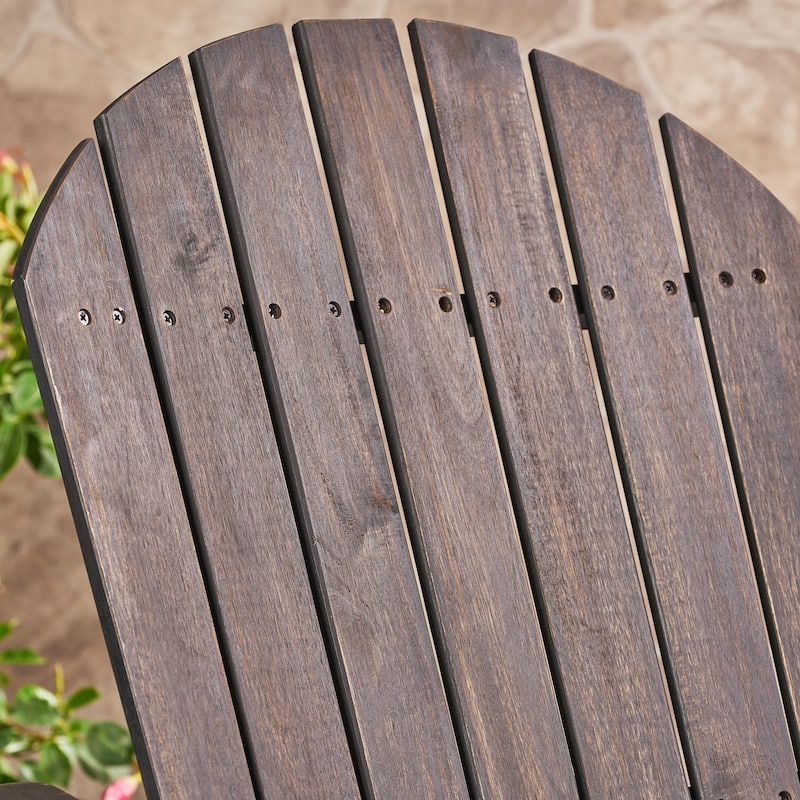 Dark Grey Wood Adirondack Outdoor Rocking Chair
