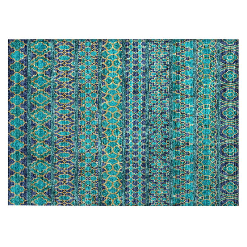Machine Washable Indoor/ Outdoor Chantille Stripe Boho Rug