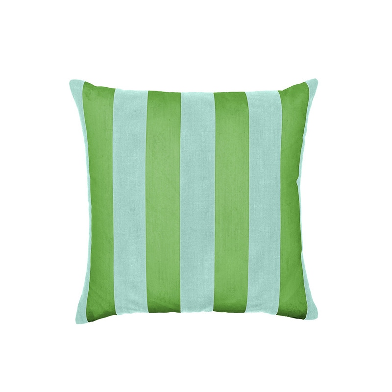Sherry Kline Indoor/Outdoor Cabana Stripe 18" Knife Edge Set of 2 Filled Pillow - Green/Blue