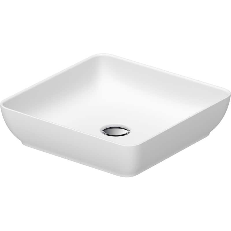 Duravit 26600100-0HOLE Sivida 15-3/4" Square Solid Surface Vessel - Satin Matte White
