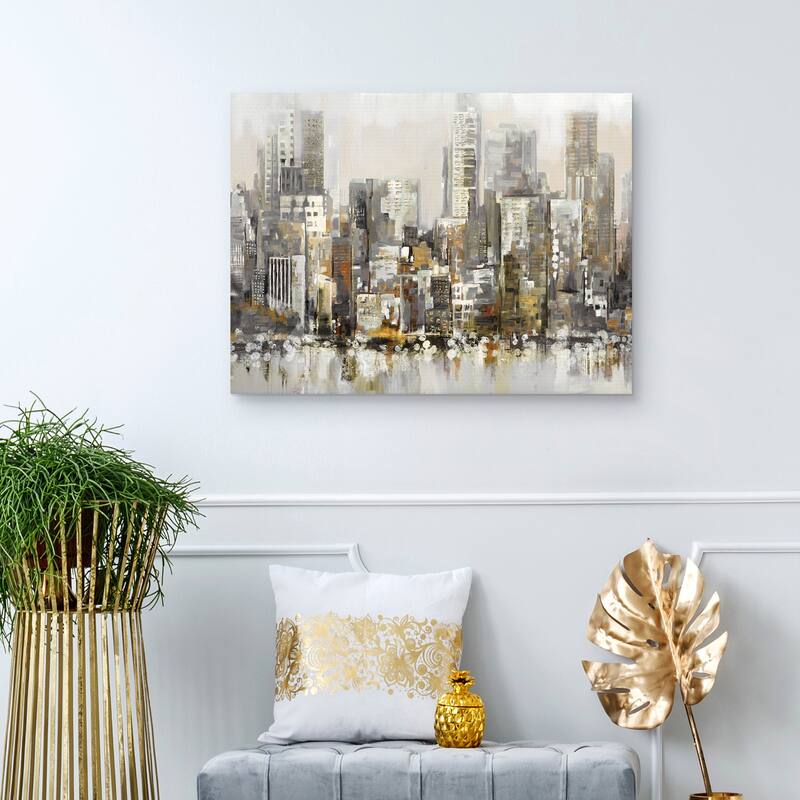 Urban Focus Gold by Studio Arts Canvas Art Print