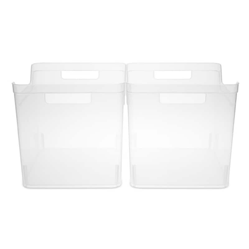 Sterilite Wide Shelf Home Office Storage Organizing Plastic Bin, 12 Pack, Clear - 1.12