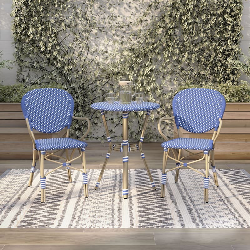 Courtnie French Country 3-Piece Aluminum Outdoor Bistro Set by Furniture of America