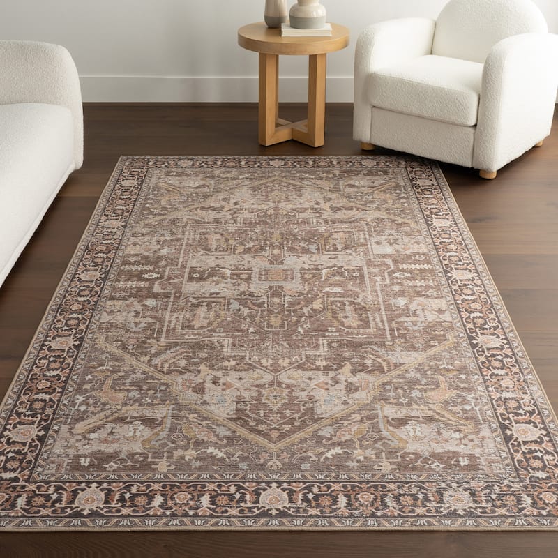 Nuloom Phoebe Medallion SplashGuard Machine Washable Area Rug