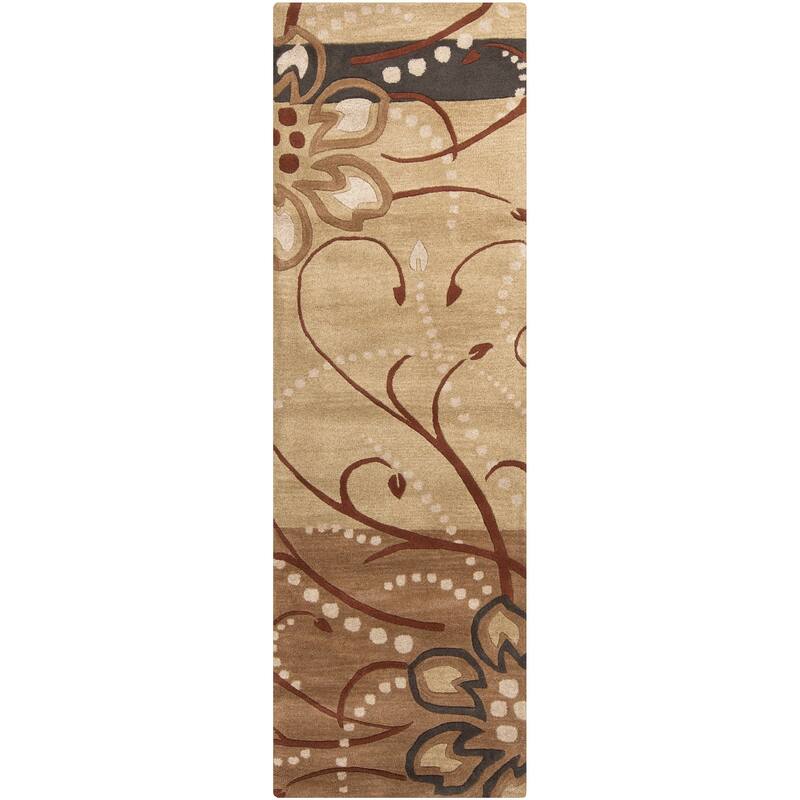 Handmade Windy Transitional Floral Wool Area Rug