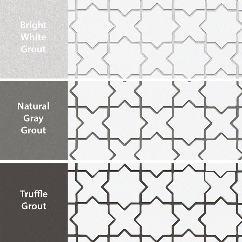 Merola Tile Metro 2" Star Matte White with Matte White Cross 11-7/8" x 11-7/8" Porcelain Floor and Wall Tile