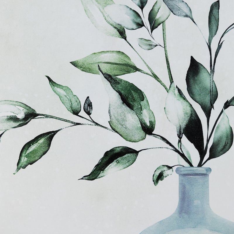 Greenery with Vase Wooden Framed Wall Art - 15.5" x 12"