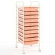 preview thumbnail 10 of 9, 10-Drawer Rolling Cart Utility Organizer with Wheels Skin Pink