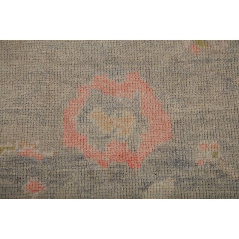 Hand Knotted Oriental 100% Wool Carpet Transitional All-Over Greys & Charcoal Oushak Area Rug - 11' 10'' X 8' 11''