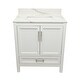 preview thumbnail 6 of 146, Nevado 37" Bathroom Vanity with Cultured Marble Vanity Top Sink in White with White Basin White - Calacatta White