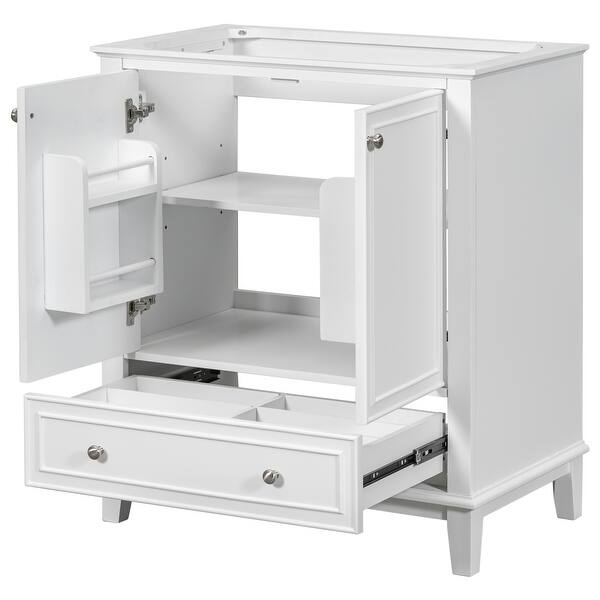 slide 2 of 31, Modern 30 Inch Bathroom Vanity Base with Drawer and Adjustable Shelves, Cabinet Only without Sink