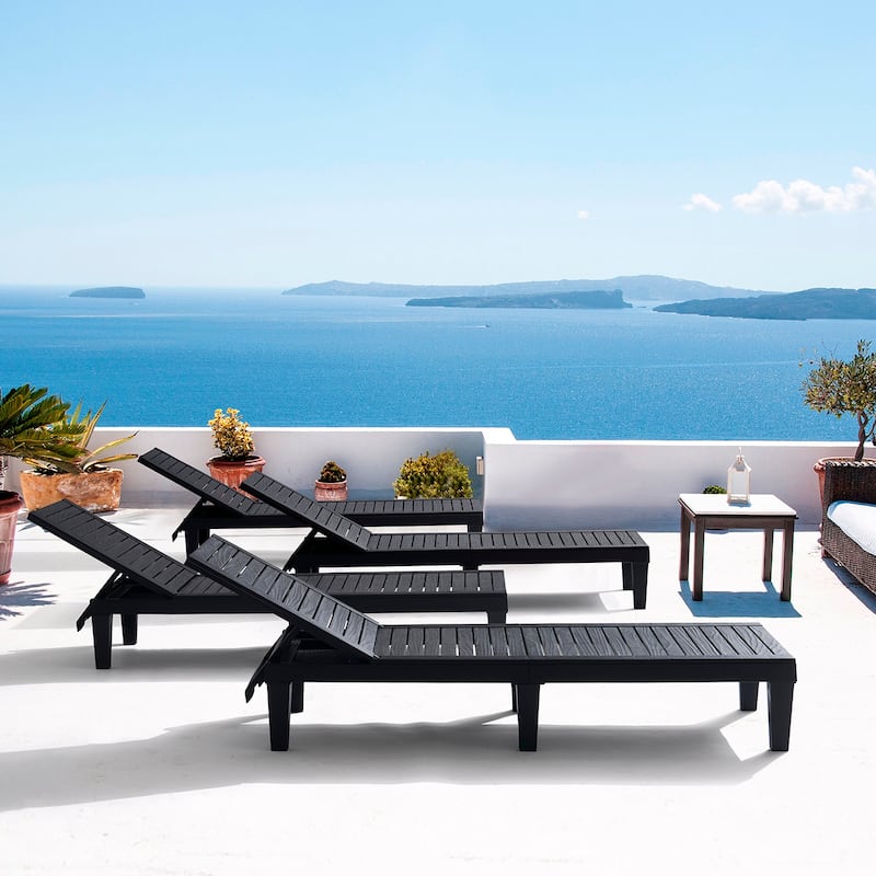 Empyrean Waterproof, Lightweight, and Adjustable Outdoor Chaise Lounge Chairs for Patio and Poolside - 74.5" x 22.8" x 11.2"