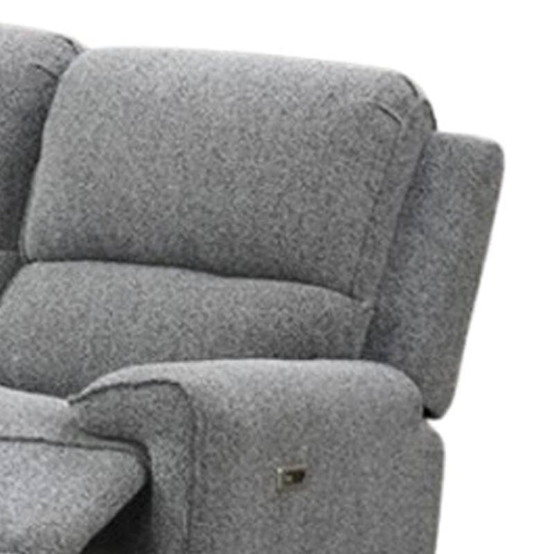 Cote Sofa, Power Reclining, Gray Boucle, USB Charging Ports, 83 Inch