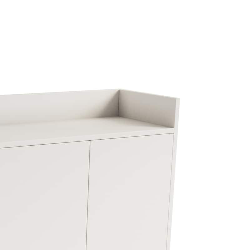 4-Door Storage Cabinet with Square Metal Legs and Particle Board ...