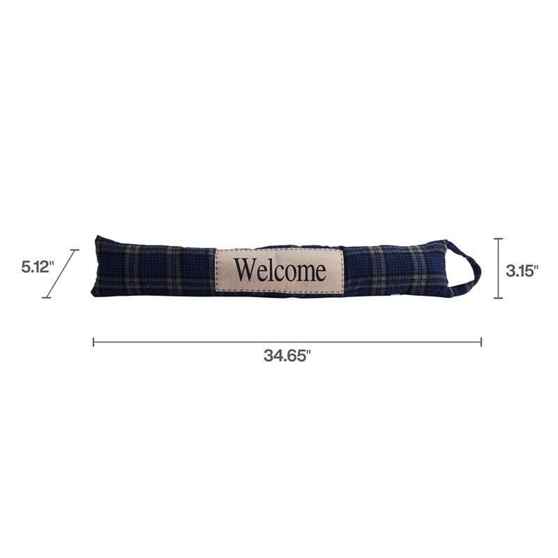 Elements Blue Plaid Welcome Draft Dodger, 33 Inch
