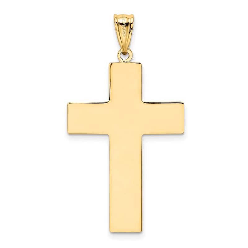 Curata 14k Yellow Gold 18" Polished Cross Pendant Necklace - 21.4x40mm