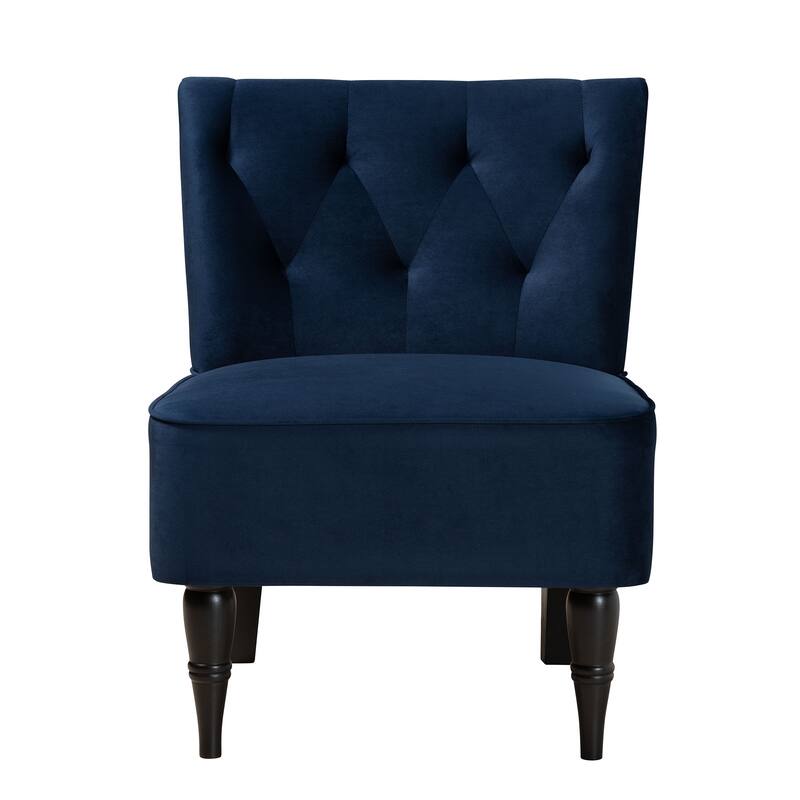 Harmon Contemporary Velvet Fabric and Black Finished Accent Chair
